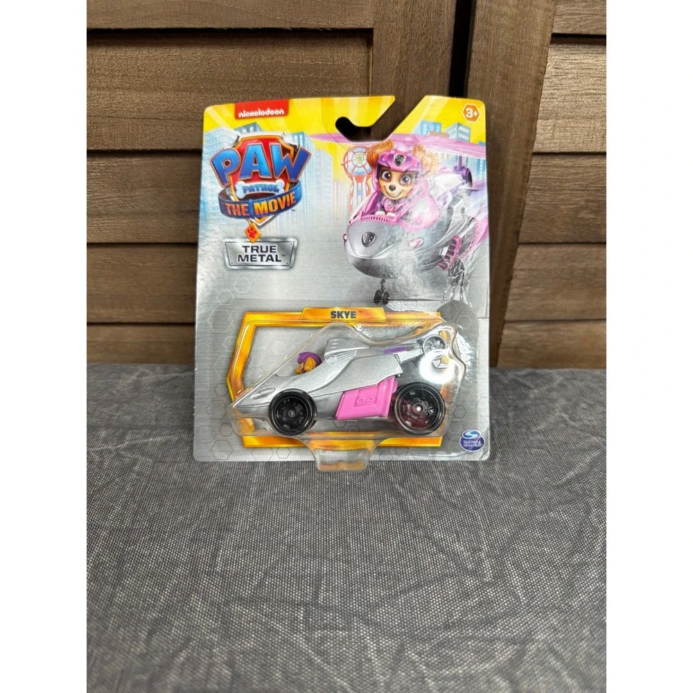 Spin Master Paw Patrol The Movie Skye True Metal Vehicle Silver Pink NEW